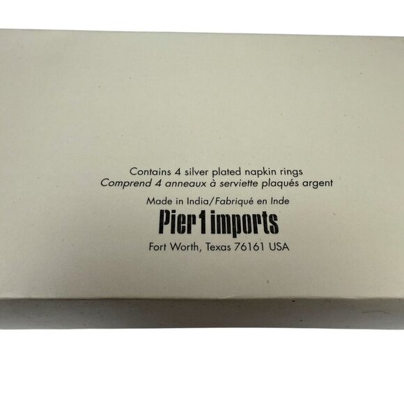 PIER 1 IMPORTS Christmas Napkin Rings Set of 4 Silverplate Holiday Motifs - Picture 5 of 8